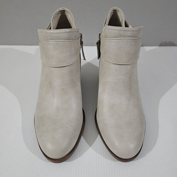 NEW Dr Scholls Kickstart Ankle Bootie Womens 9.5 Taupe Block Heel Buckle Neutral - Picture 5 of 14